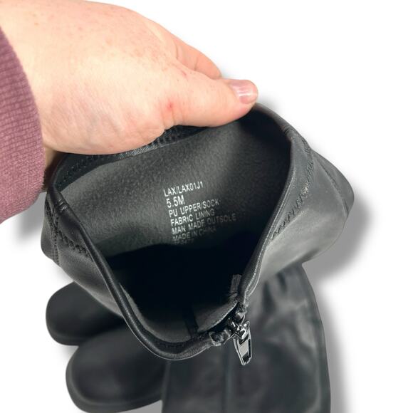 NEW Madden Girl Black Lax Boots Size 5.5 Platform Chunky Tall Stretch Sock Boot - Picture 8 of 8